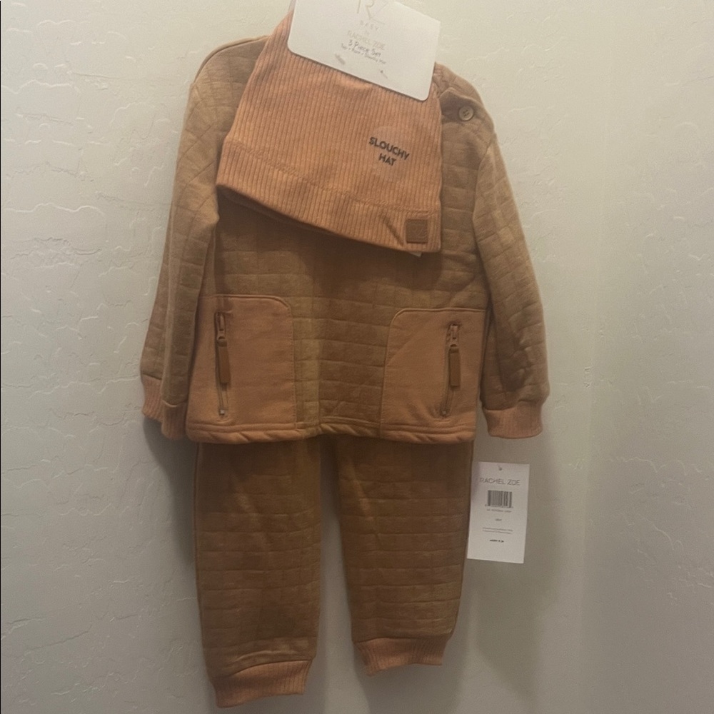 Tax Brown Quilted Three-Piece Set